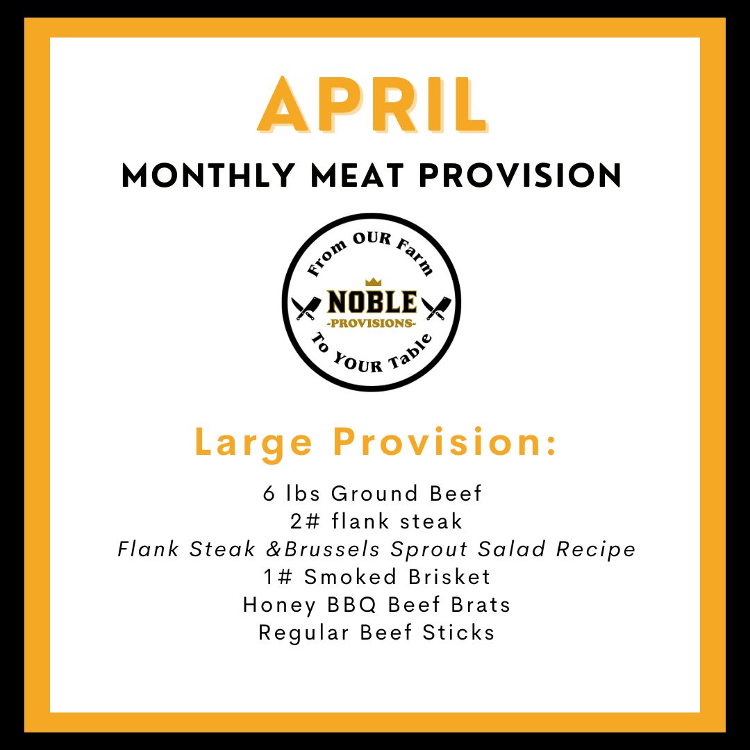 April Large Monthly Meat Provision (MMP)