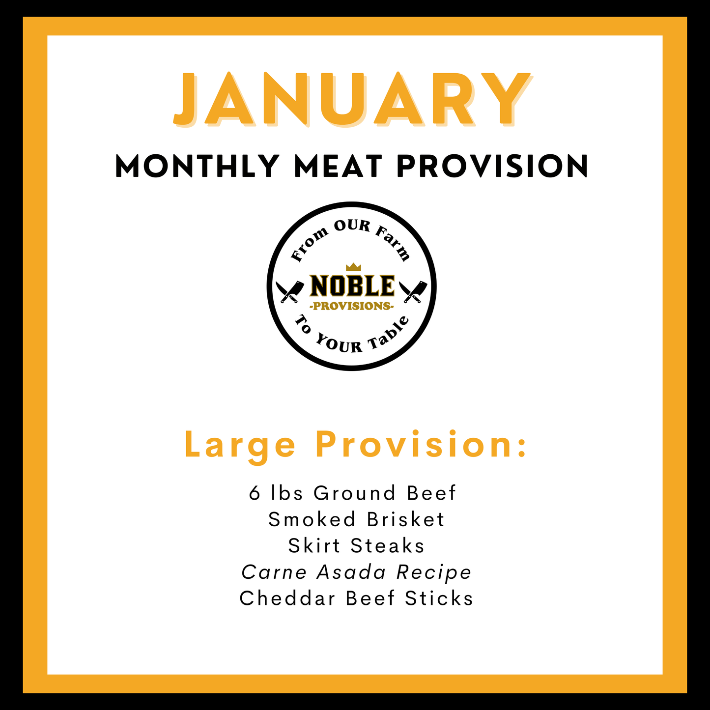 January Large Monthly Meat Provision (MMP)