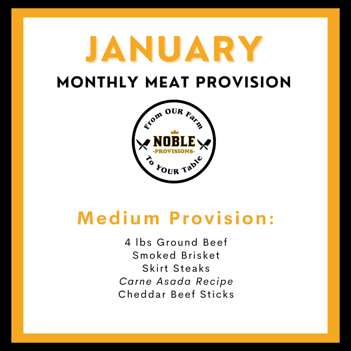 January Medium Monthly Meat Provision (MMP)