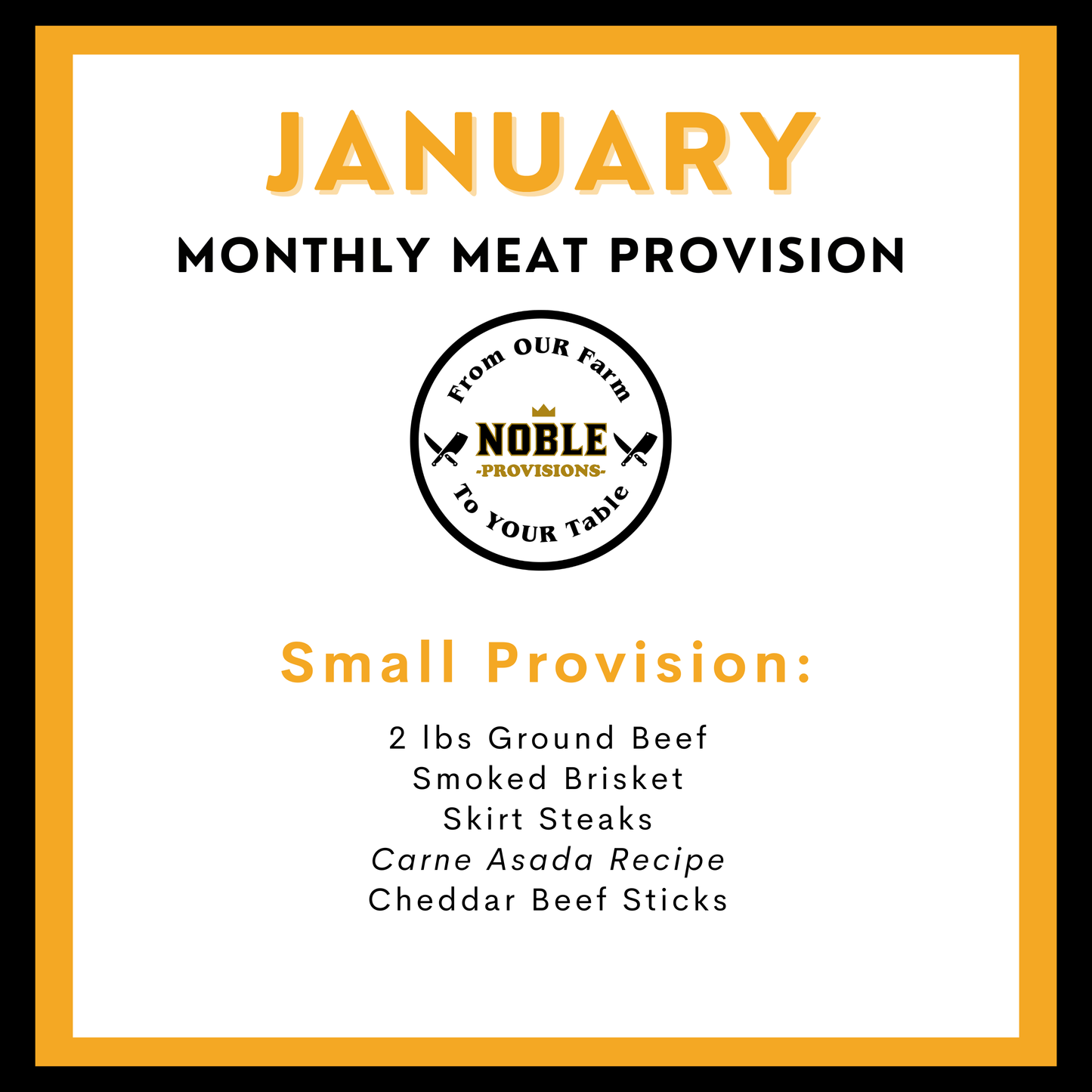 January Small Monthly Meat Provision (MMP)